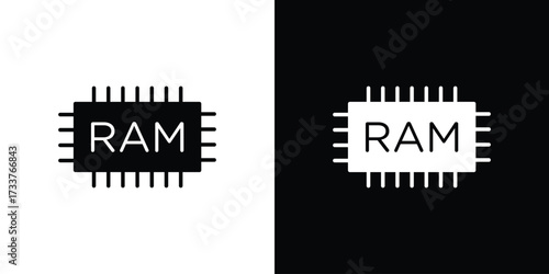 Memory icon illustration element design. black glyph icons
