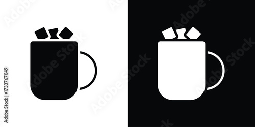 Marshmallows Mug icon illustration element design. black glyph icons