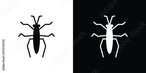 Locust icon illustration element design. black glyph icons