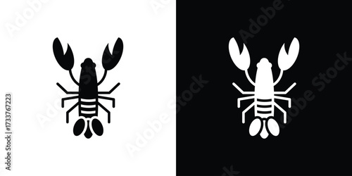 Lobster icon illustration element design. black glyph icons