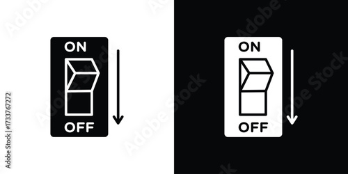 Light switch off icon illustration element design. black glyph icons
