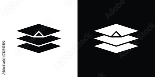 Land layers icon illustration element design. black glyph icons
