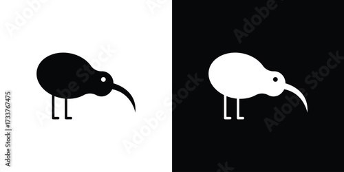 Kiwi bird icon illustration element design. black glyph icons