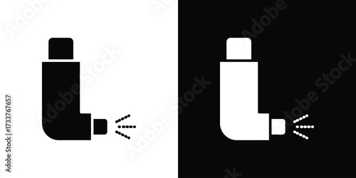 Inhaler icon illustration element design. black glyph icons