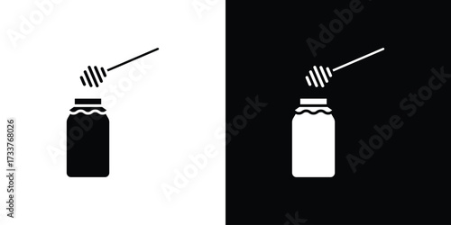 Honey pot icon illustration element design. black glyph icons