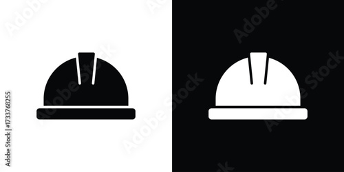 Hard hat icon illustration element design. black glyph icons