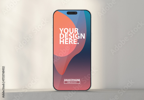 Smartphone screen mockup for UI design