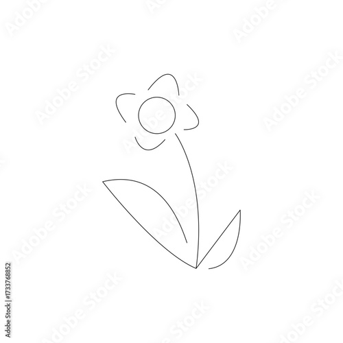 Flower aesthetic line icon