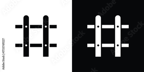 Fence icon illustration element design. black glyph icons