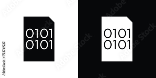 File Binary icon illustration element design. black glyph icons