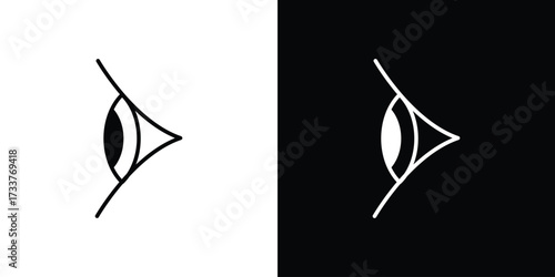 Eye side icon illustration element design. black glyph icons