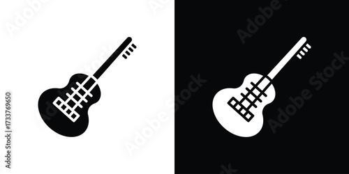 Electric Guitar icon illustration element design. black glyph icons