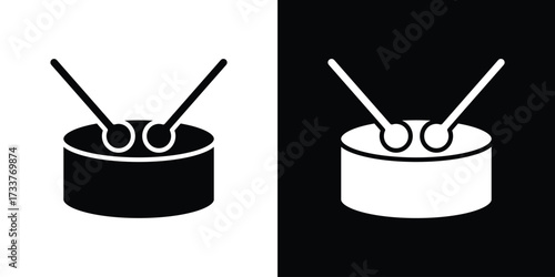 Drum icon illustration element design. black glyph icons