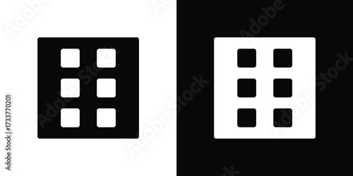 Dice six icon illustration element design. black glyph icons