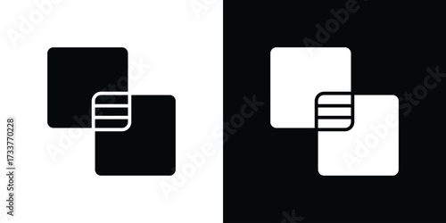Diagram venn icon illustration element design. black glyph icons