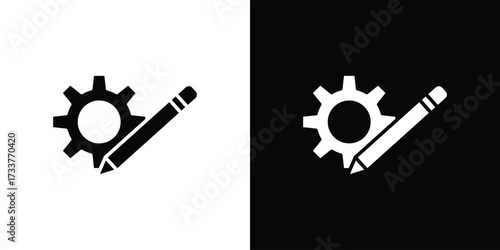 Customizefor banner and illustration element design. black glyph iconsaging design Vector illustrationsntings icon illustration element design. black glyph icons