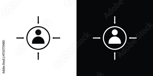 Customer centricity icon illustration element design. black glyph icons