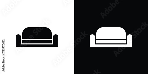 Couch icon illustration element design. black glyph icons
