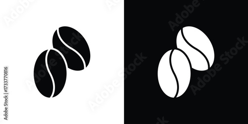 Coffee beans icon illustration element design. black glyph icons