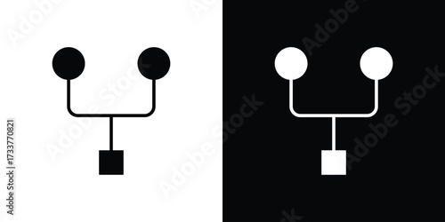 Code Fork icon illustration element design. black glyph icons