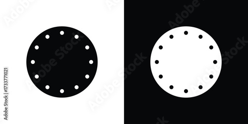 Clock face icon illustration element design. black glyph icons