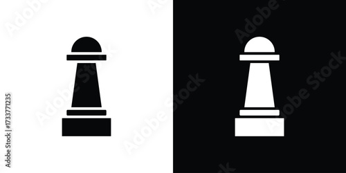 Chess pawn icon illustration element design. black glyph icons