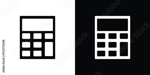 Calculator icon illustration element design. black glyph icons