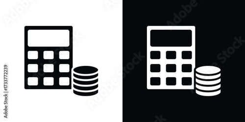 Budget icon illustration element design. black glyph icons