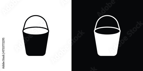 Bucket icon illustration element design. black glyph icons