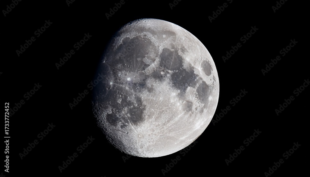 Fototapeta premium Moon Illuminated Isolated On Transparent Or White Background