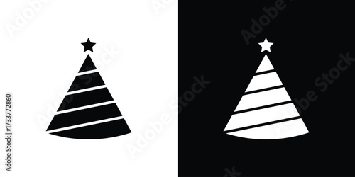 Birthday hat icon illustration element design. black glyph icons