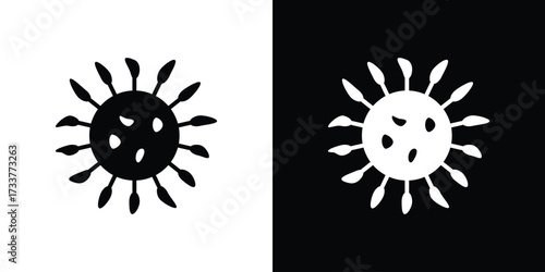 Bacteria icon illustration element design. black glyph icons