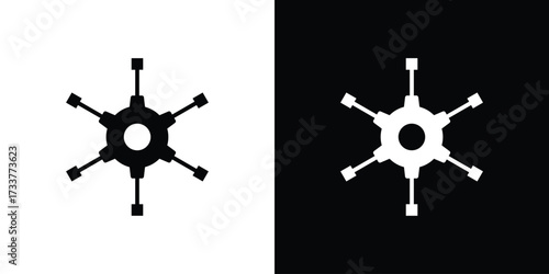 Algorithm icon illustration element design. black glyph icons