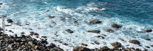 Wallpaper Mural Panoramic image. Waves on the rocky coast Torontodigital.ca