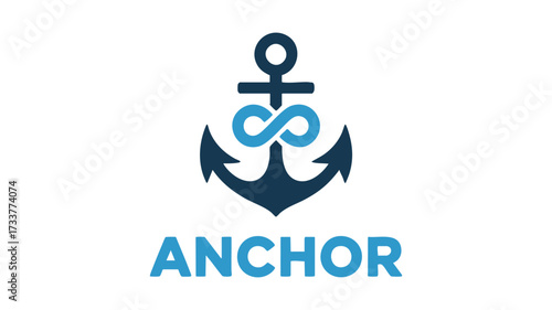 Modern anchor infinity symbol logo for marine and maritime businesses and brands