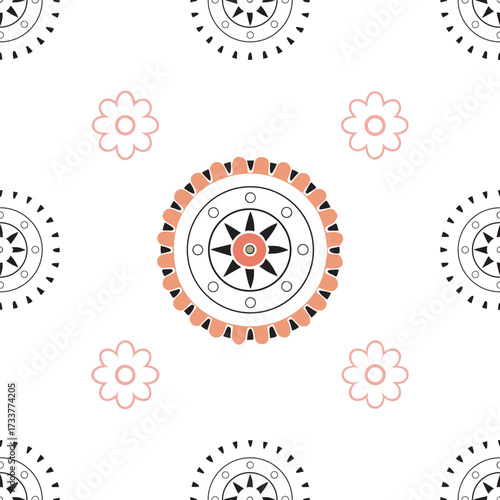 Ethnic Tribal Mandala Seamless Pattern Artwork