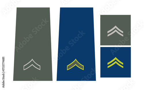 Galon de passant d'épaule et de manche de l'armée de terre et de l'air de l'armée américaine : caporal