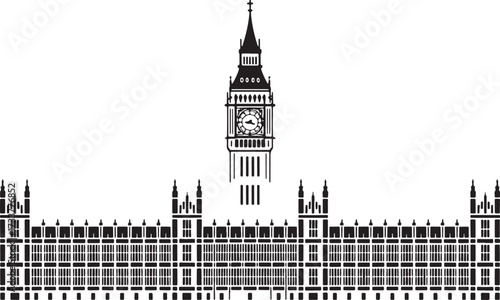 Houses of Parliament Westminster Palace Silhouette Landmark London UK