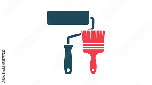 Professional paint roller and brush tools for home improvement and diy projects