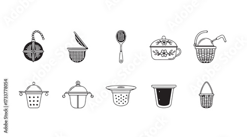 Vector art of tea infuser set