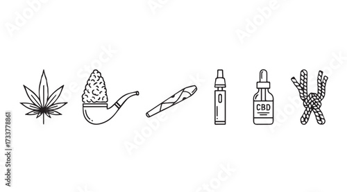 Vector art of cannabis set