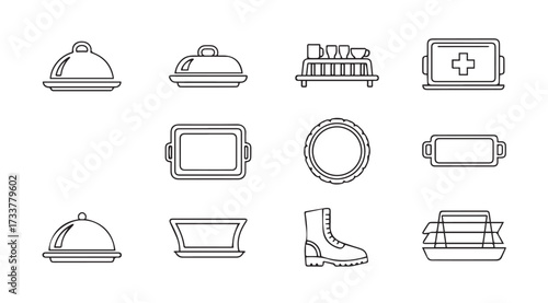 Vector art of trays