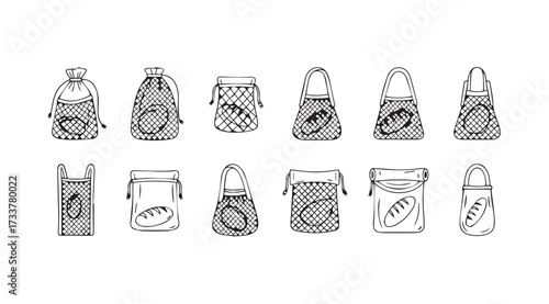 Vector art of eco bags