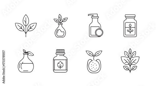 Vector art of organic cosmetics
