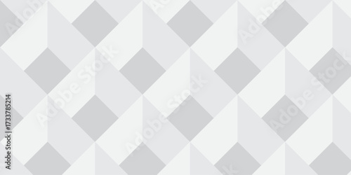 Abstract white geometric cube wall creative concept triangle overlap square technology background. vector digital cubes fabric and wallpaper grid block texture background.	
