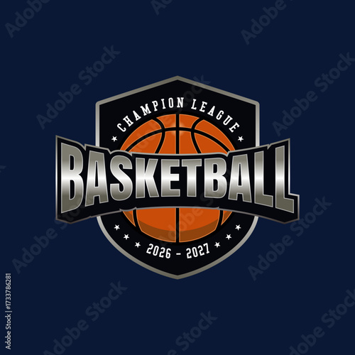 basket ball badge design 