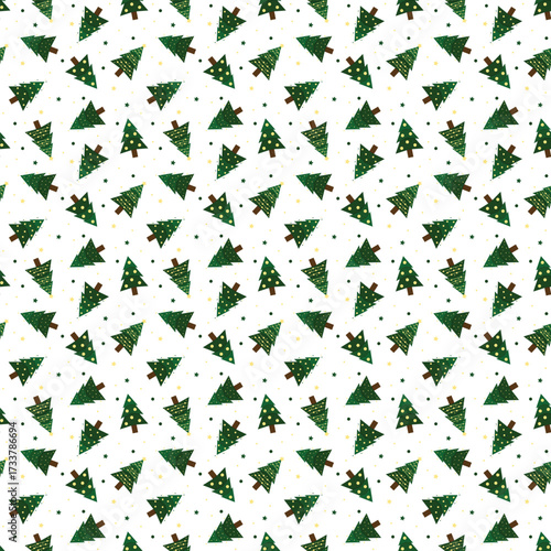 Christmas tree Seamless pattern. endless texture of new year tree. holiday background