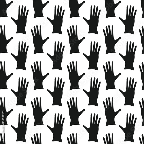 Seamless pattern with a garden glove. Seamless repeating background of a creative glove