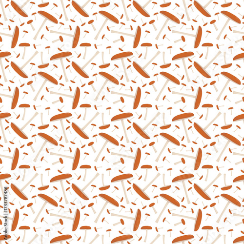 fungi mushroom seamless pattern. forest theme endless texture with mushrooms