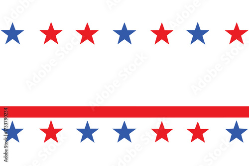 Red, White, and Blue Star Pattern with Horizontal Bar Design